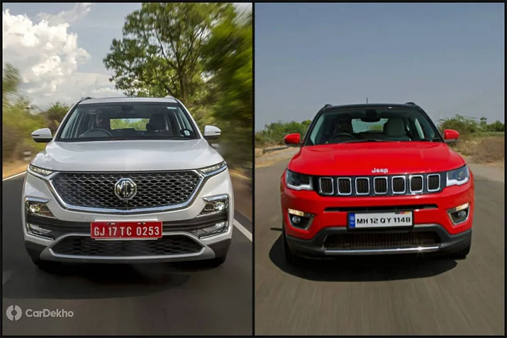 MG Hector vs Jeep Compass: Petrol-Automatic Mileage Compared
