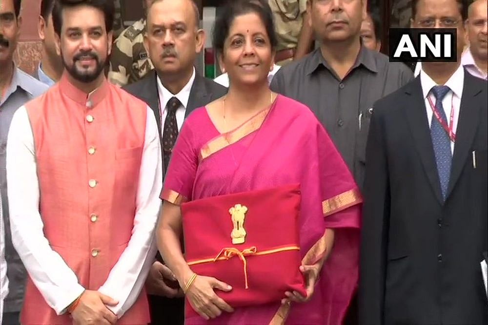 Budget 2019: Finance Minister Nirmala Sitharaman Carries Documents In Red Cloth Bag Instead Of Briefcase
