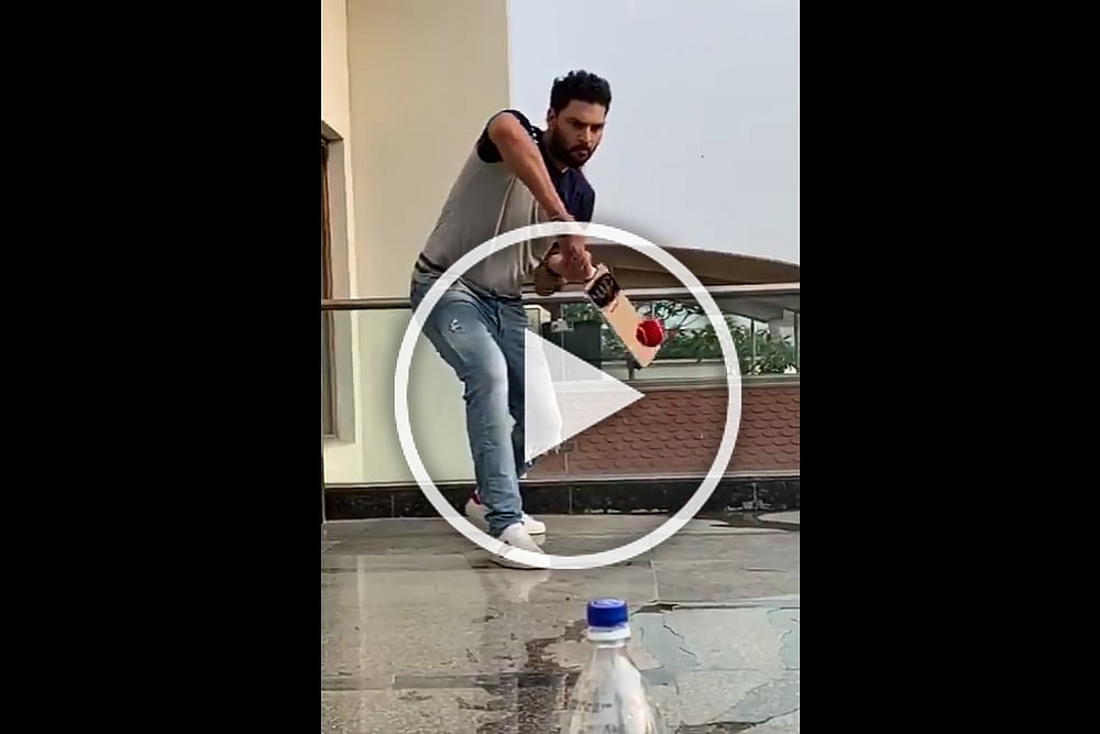 Former India All-Rounder Yuvraj Singh Adds New Dimension To Bottle Cap Challenge – WATCH