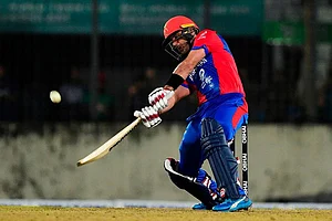 (Photo: File) : Mohammad Nabi in action for Afghanistan