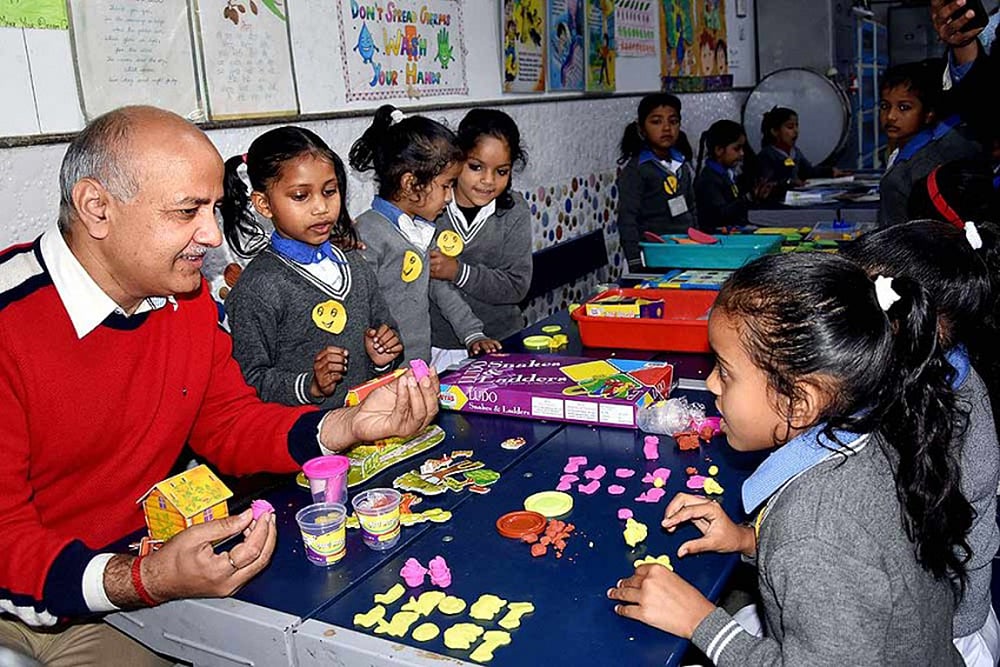 Delhi Govt School Students Turn Teachers For A Day, As Sisodia Attends ‘Happiness Class’