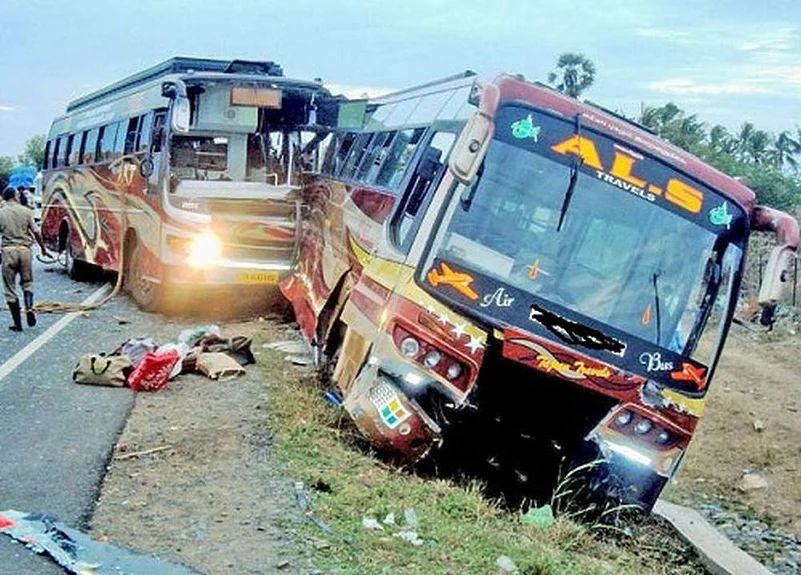 11 Killed, 54 Injured in Tamil Nadu Govt Bus Collision