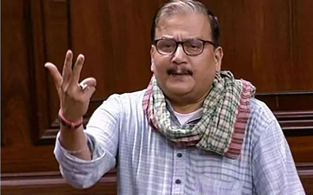 RJD MP and spokesperson Manoj Jha speaks in the Parliament. (PTI)