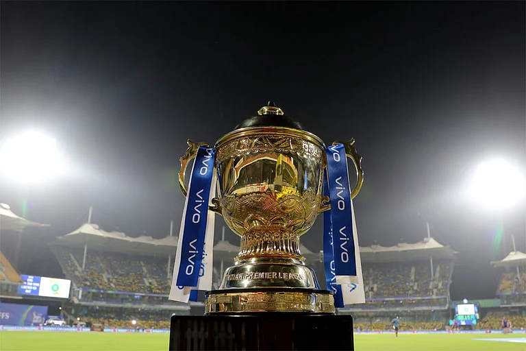 Indian Premier League trophy. - File