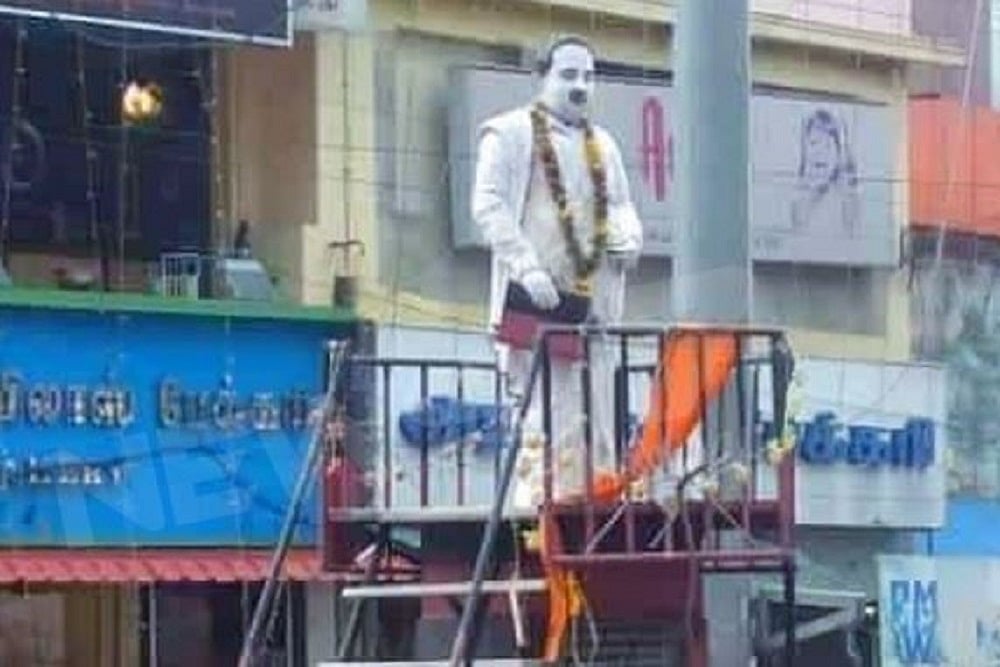 Dravidian Leader CN Annadurai's Statue Gets Saffron Treatment In Tamil Nadu