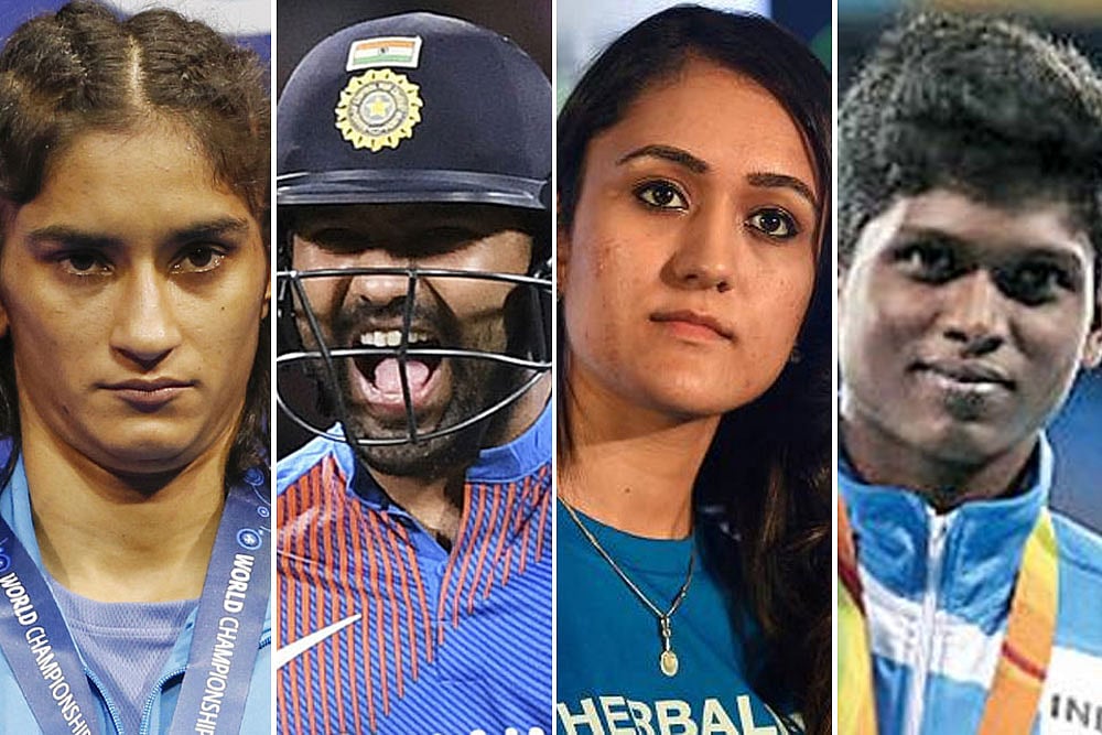 Rohit Sharma, Vinesh Phogat, Manika Batra, Mariappan Thangavelu Recommended For Khel Ratna Award