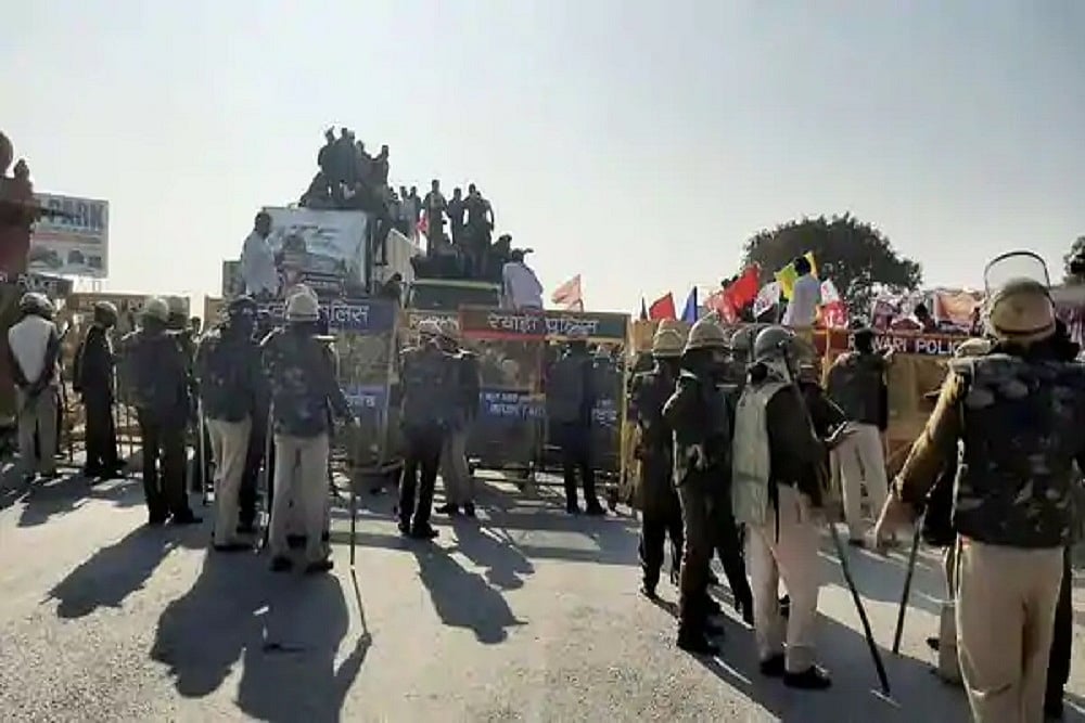 Farmers' Protest: Haryana Police Uses Teargas To Stop Group Marching To Delhi