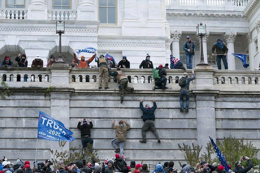 Angry Trump supporters breach security cordon and enter US Capitol. 