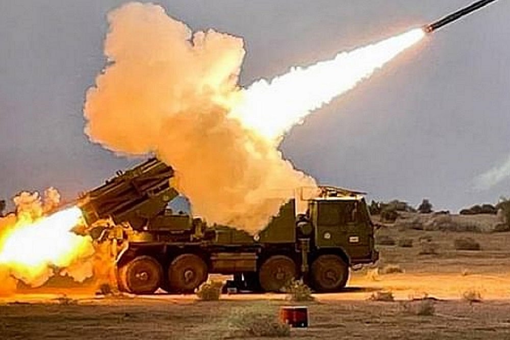 India Successfully Test-Fires  Extended Range Pinaka Rocket System At Pokharan Range