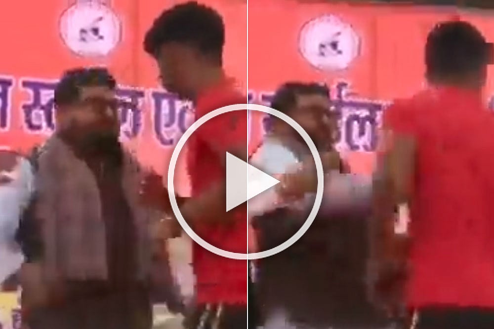 Wrestling Federation Of India President Brij Bhushan Sharan Singh Slaps Wrestler In Public - Watch Video