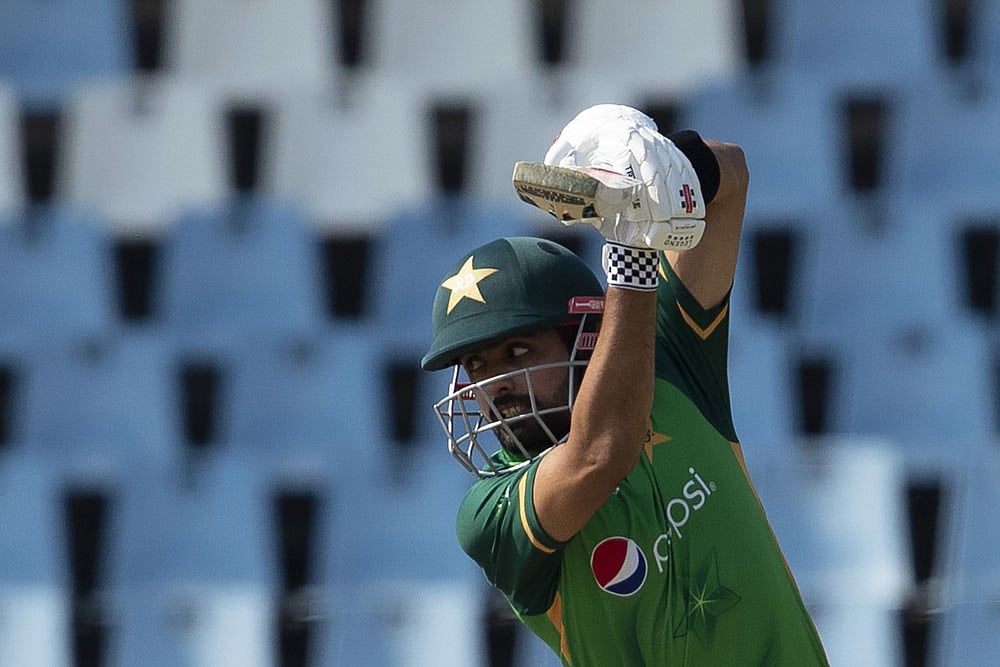 File Photo : Babar Azam plays a cover drive 