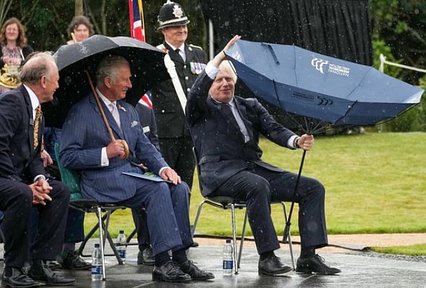 Watch Viral Video: Boris Johnson Struggles With His Umbrella, Leaves Prince Charles And Netizens Amused