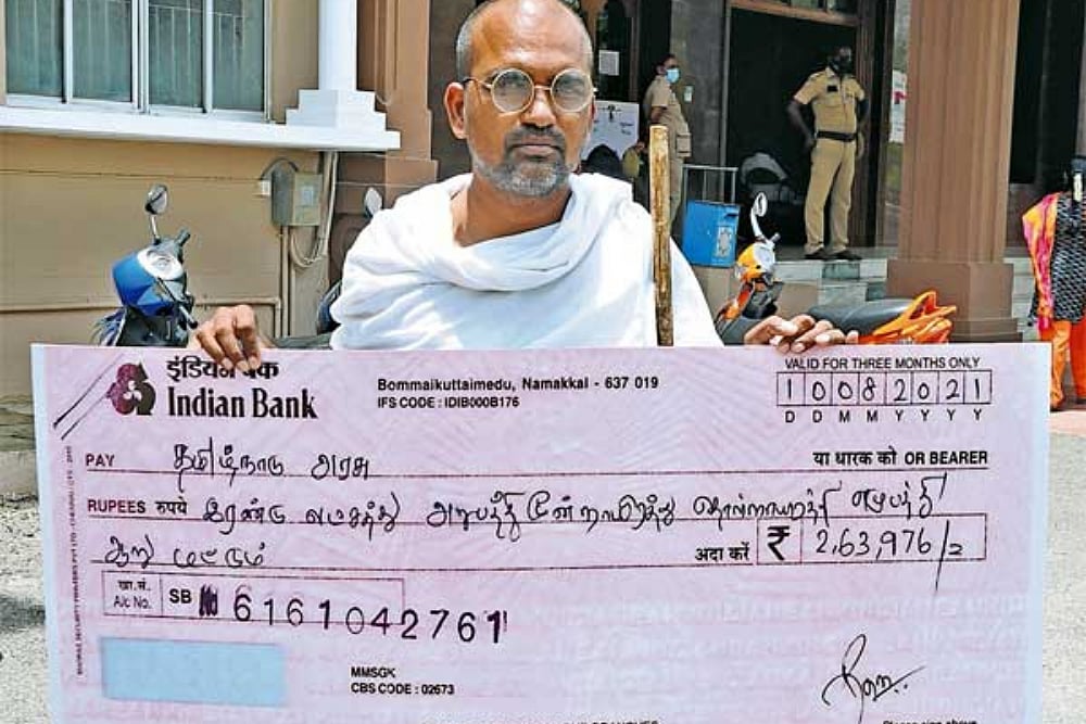 Tamil Nadu Man Writes Rs 2.6 Lakh Cheque To Govt To Help Clear State's Public Debt