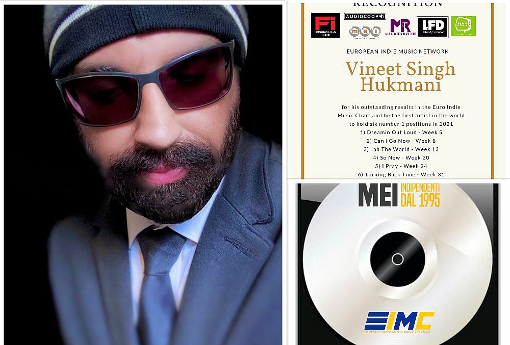 Indie Singer-Songwriter Vineet Singh Hukmani Becomes The First Ever Artist To Have Six Number Ones On The Euro Indie Music Charts
