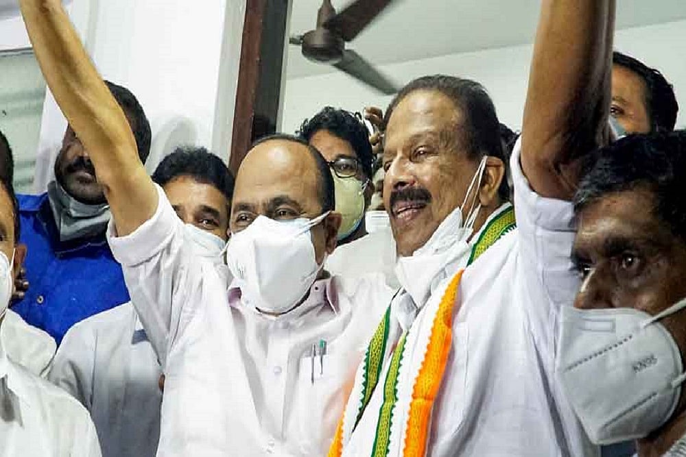 VD Satheeshan (left), Sudhakaran (right)