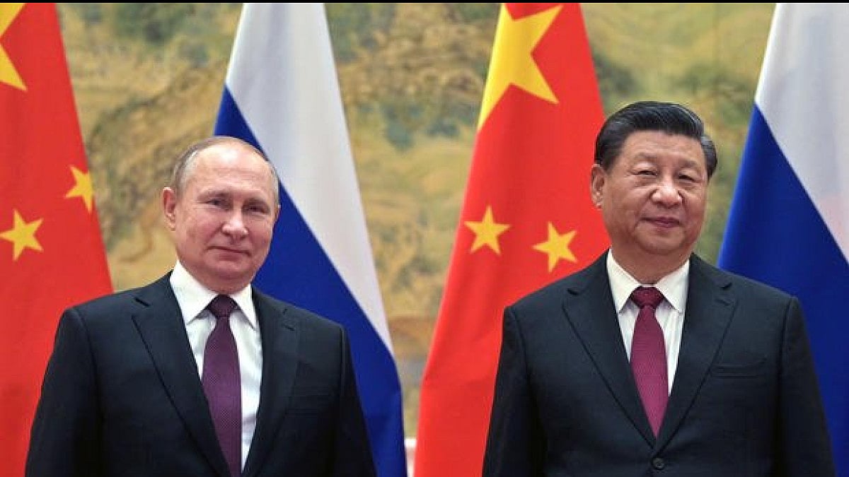 Chinese President Xi Jinping, right, and Russian President Vladimir Putin in Beijing, China. - null