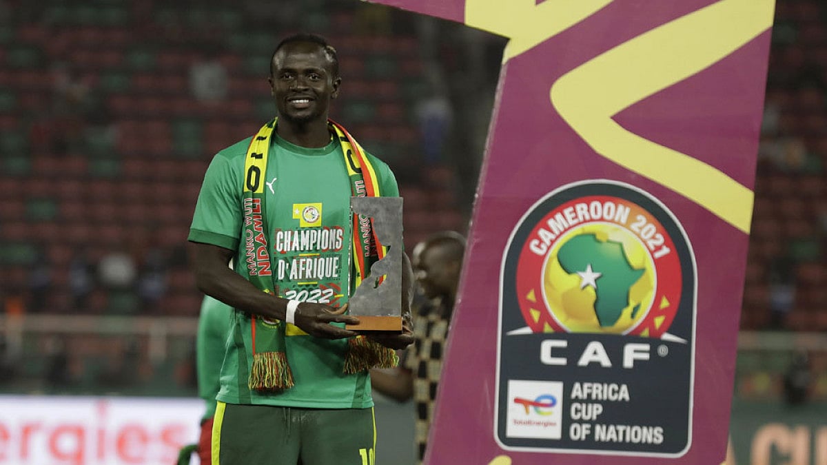 Senegal's Sadio Mane wins the Player of the Tournament award at African Cup of Nations 2022.