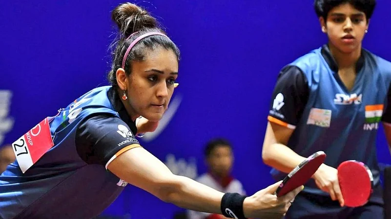 table tennis player playing in tournament