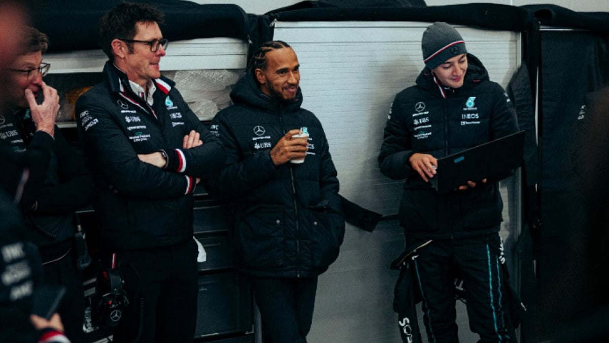 (Photo: File) : F1: Lewis Hamilton (Centre) with George Russell (Right)