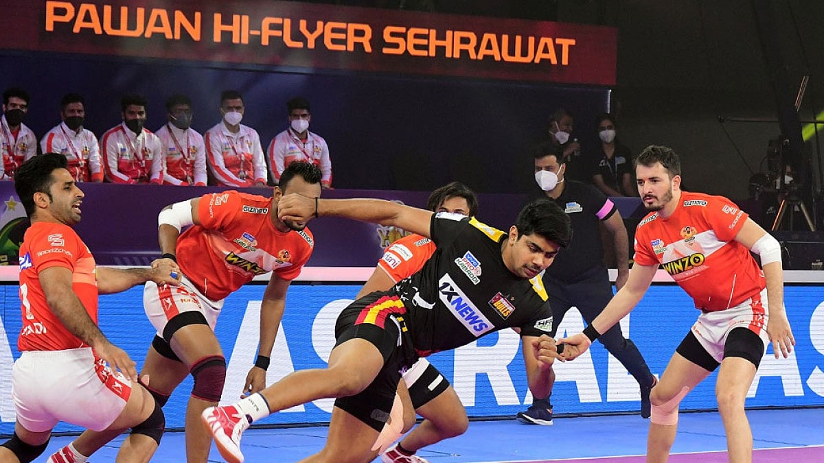 File image of Pawan Sehrawat in action in the PKL.