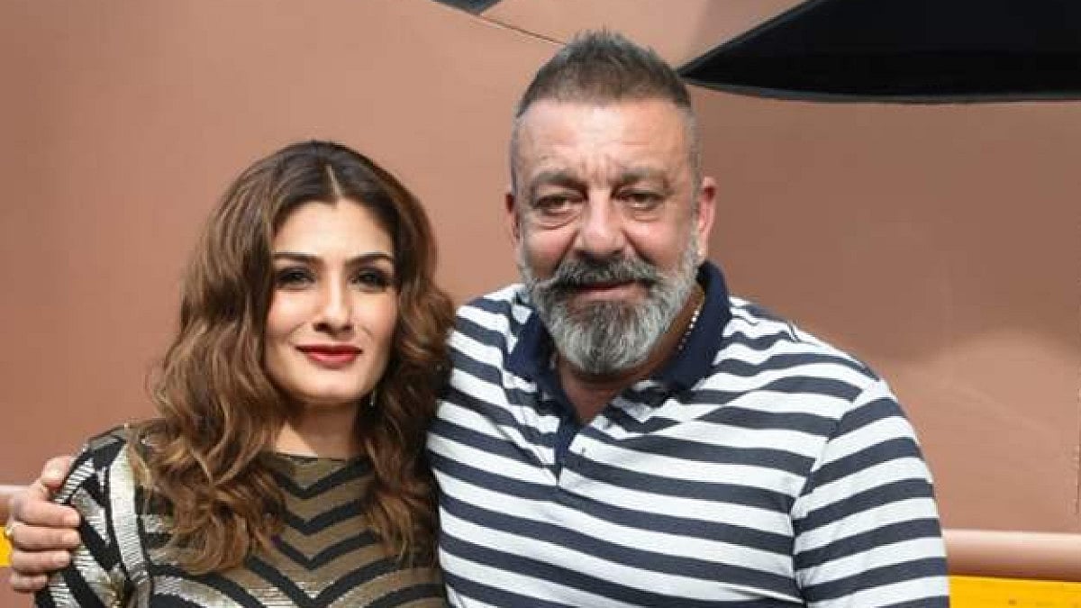 Sanjay Dutt with Raveena Tandon