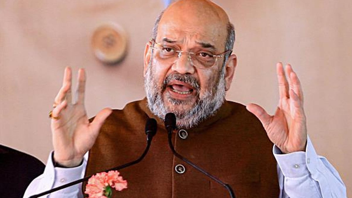 Union Home Minister Amit Shah addresses a poll rally in Uttar Pradesh.(File photo)
