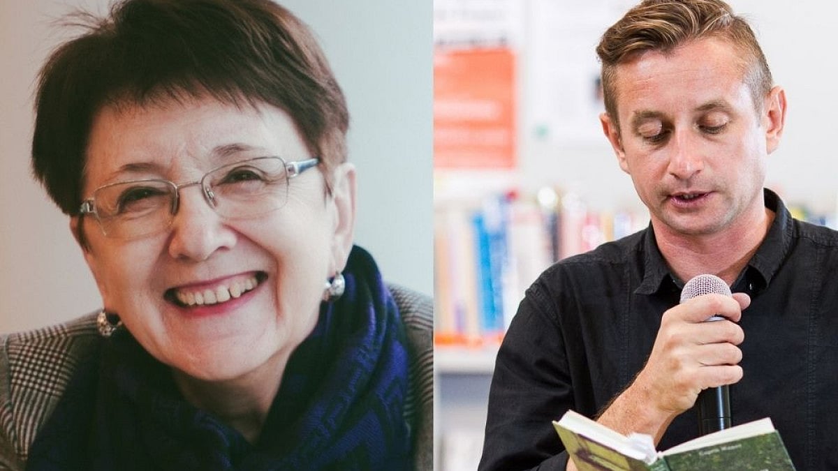 Tamara Ivanovna Hundorova (left) and Serhiy Zhadan (right)