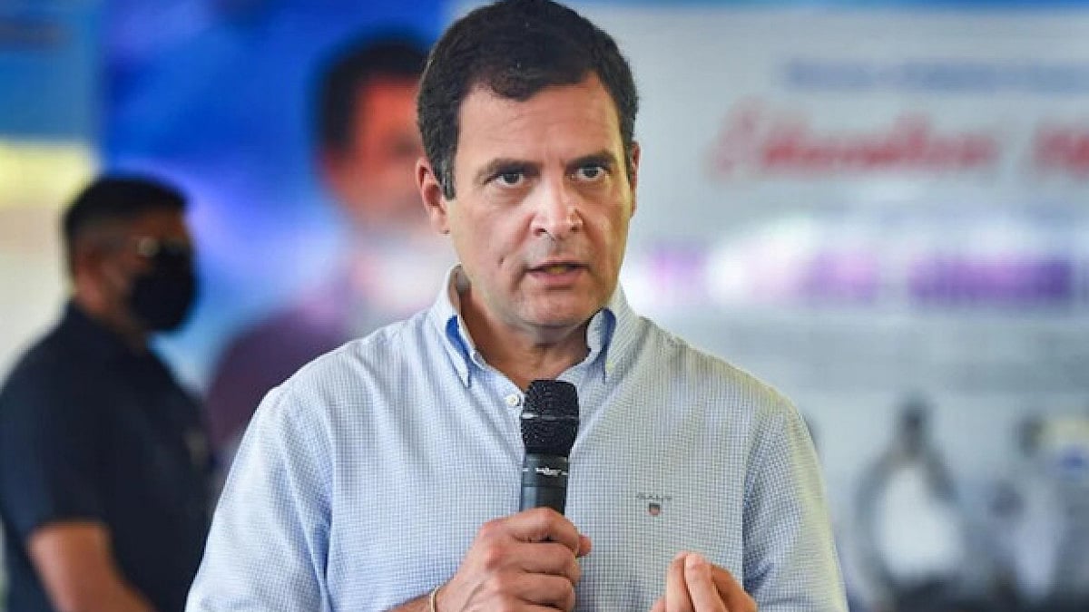 Congress leader Rahul Gandhi during a press conference.(File photo)
