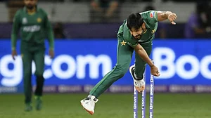 Haris Rauf in action.