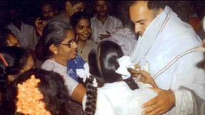 Photograph of Rajiv Gandhi minutes before his assassination