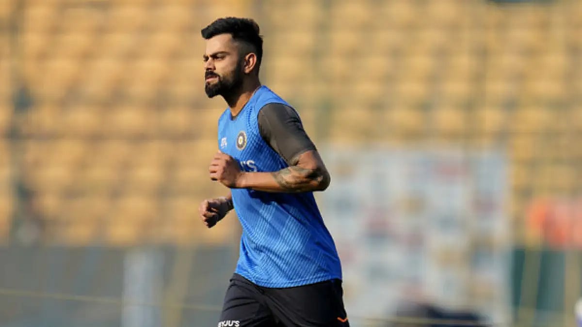 Virat Kohli attends a training session ahead of the 2nd India vs Sri Lanka Test in Bengaluru.