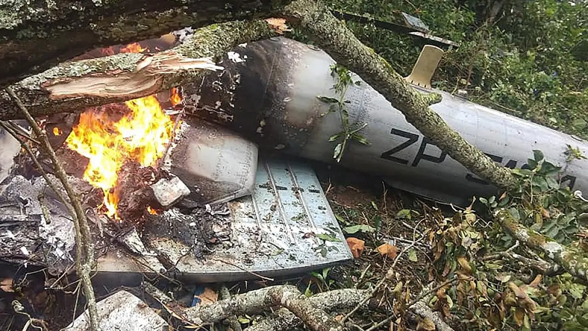 Debris of a crashed aircraft