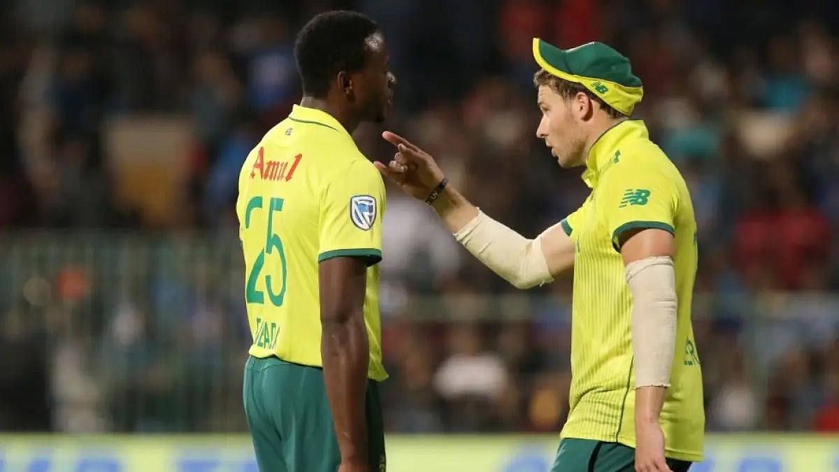 South Africans Kagiso Rabada (left) and David Miller want to play IPL 2022 and not Vs Bangladesh.