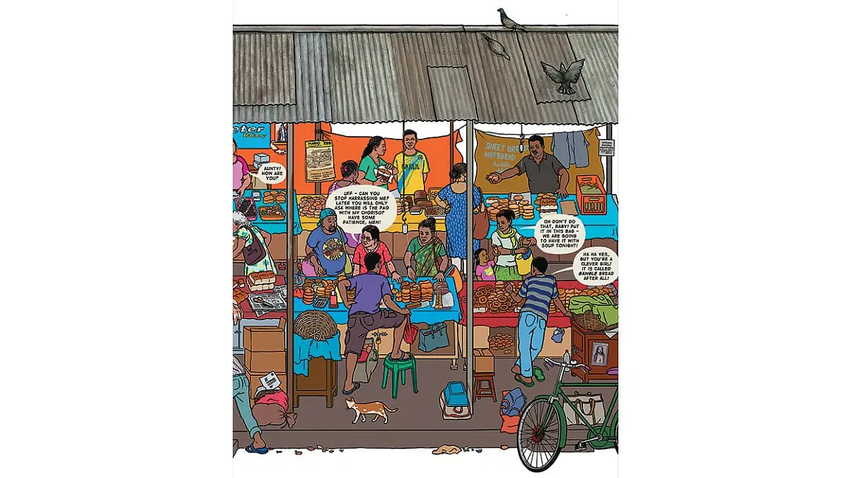 A section of the installation Mapping Mapusa Market by Orijit Sen, first displayed at the Kochi Muzi