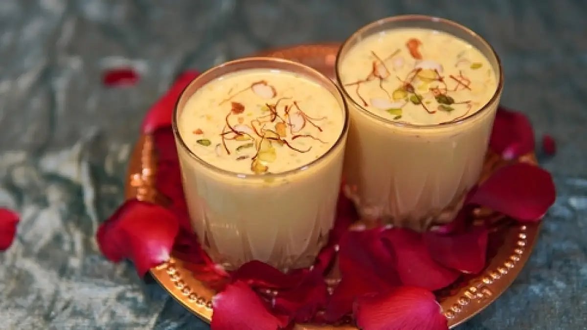 A glass of thandai is the perfect Holi beverage