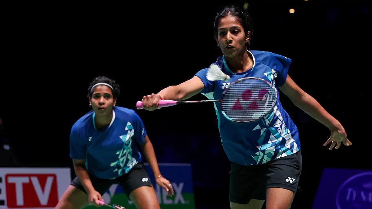 Treesa Jolly and Gayatri Gopichand in action in All England Open Championships 2022 quarters.
