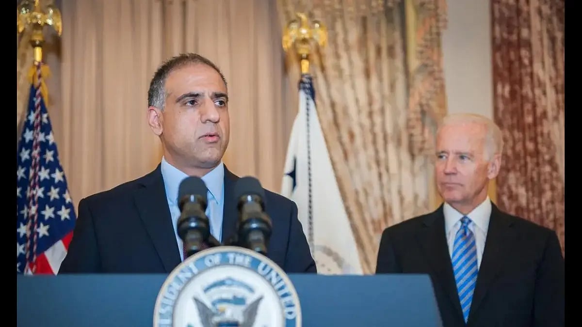 Indian-American diplomat Puneet Talwar with US President Joe Biden.(File photo)