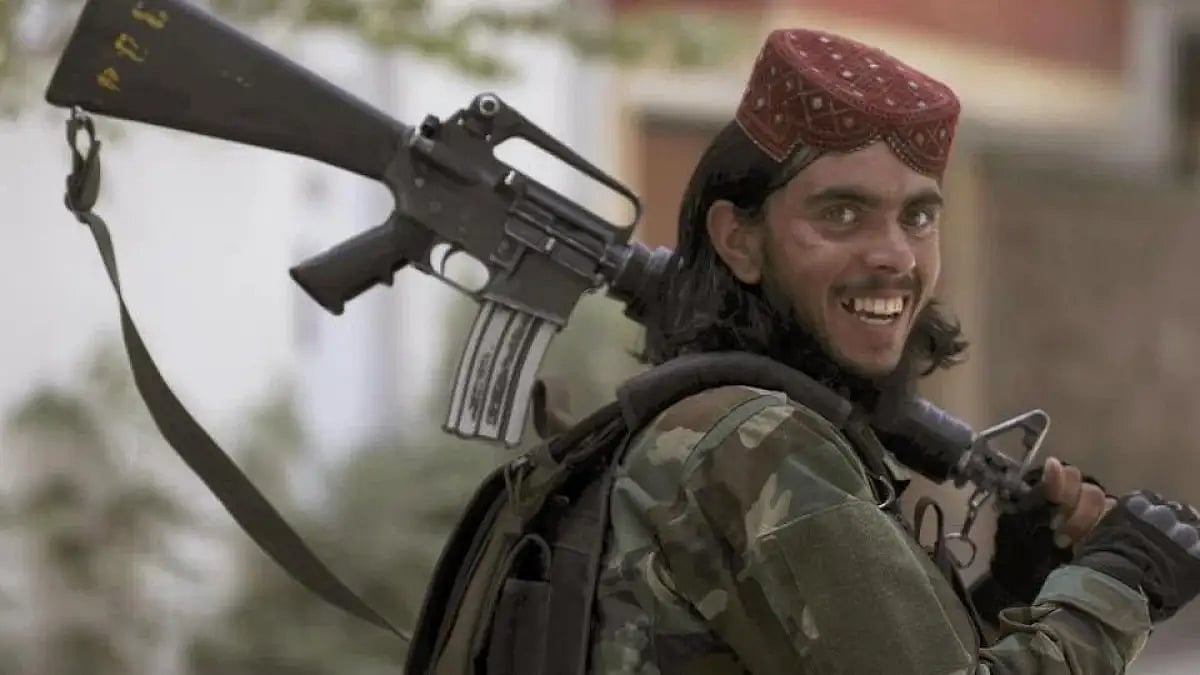 A Taliban fighter patrols Kabul