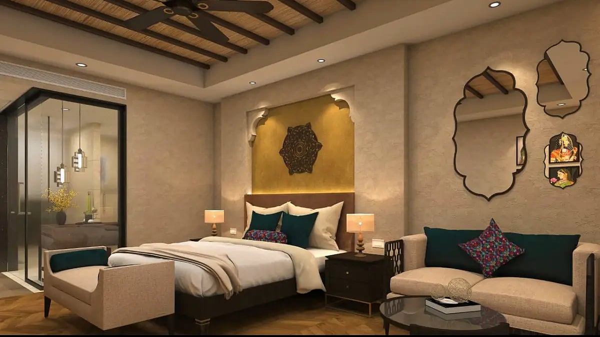 The rooms have ethnic decor elements