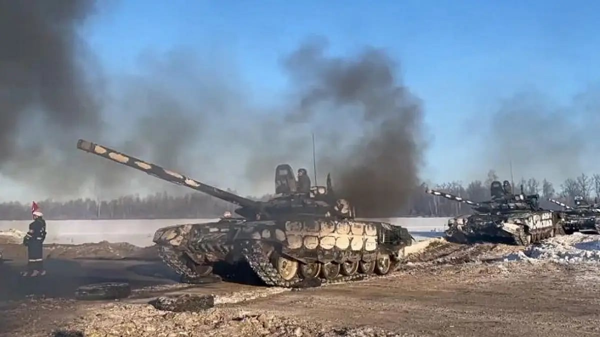 Photograph of a Russian tank