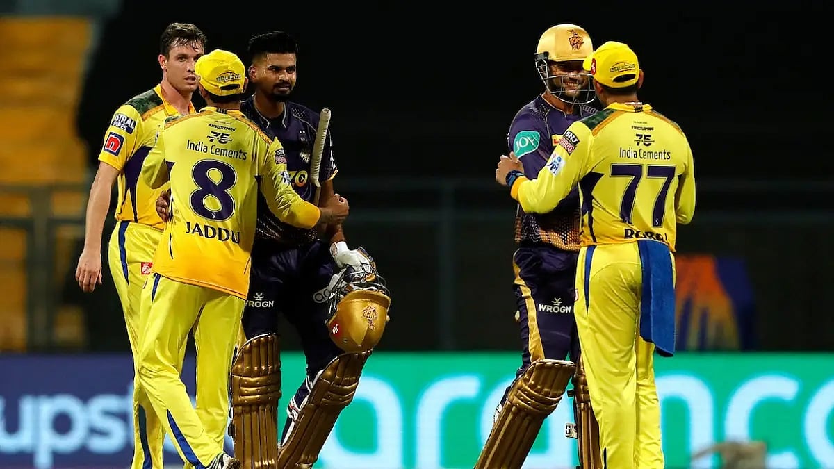 Kolkata Knight Riders' Shreyas Iyer is in all smiles after beating Chennai Super Kings in IPL 2022. 