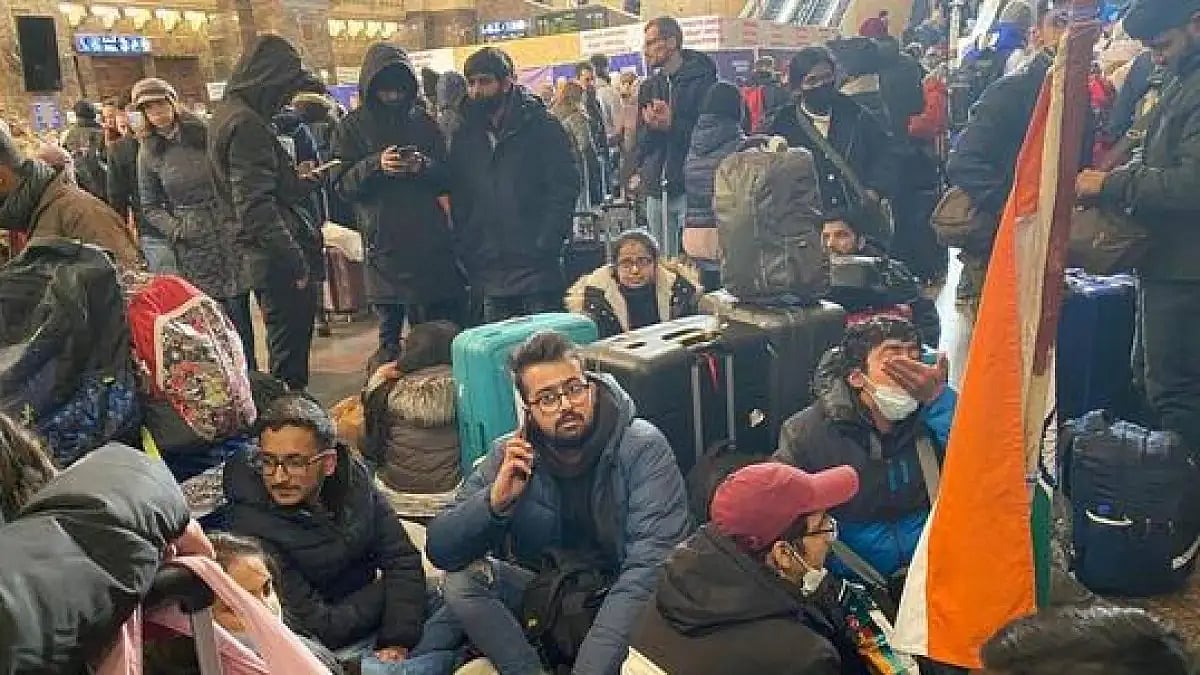 Indian students stranded in Kharkiv, Ukraine, last month