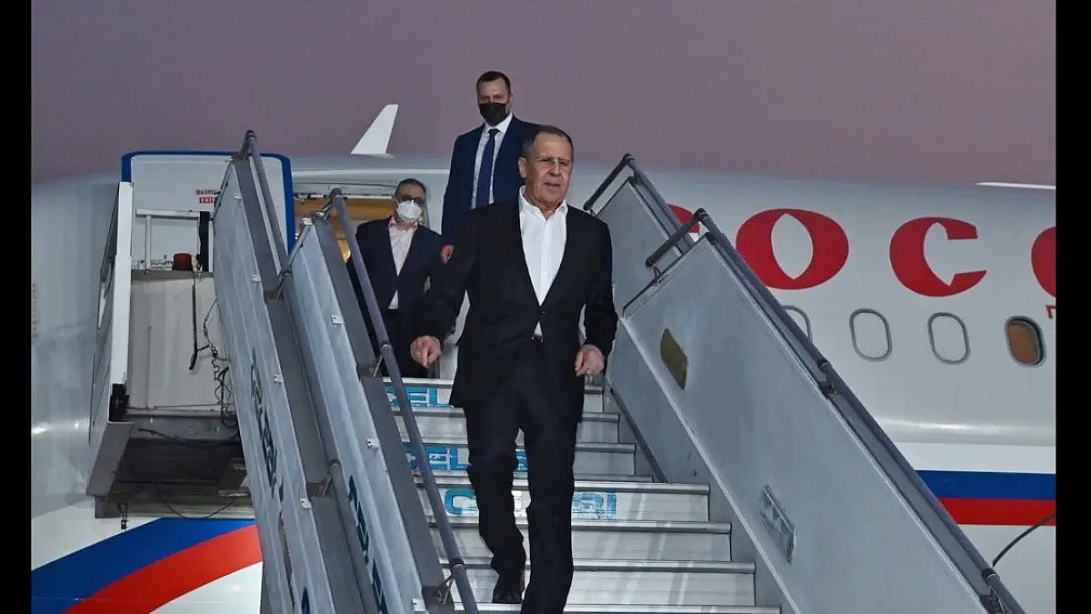 Russian Foreign Minister Sergey Lavrov arrives in India