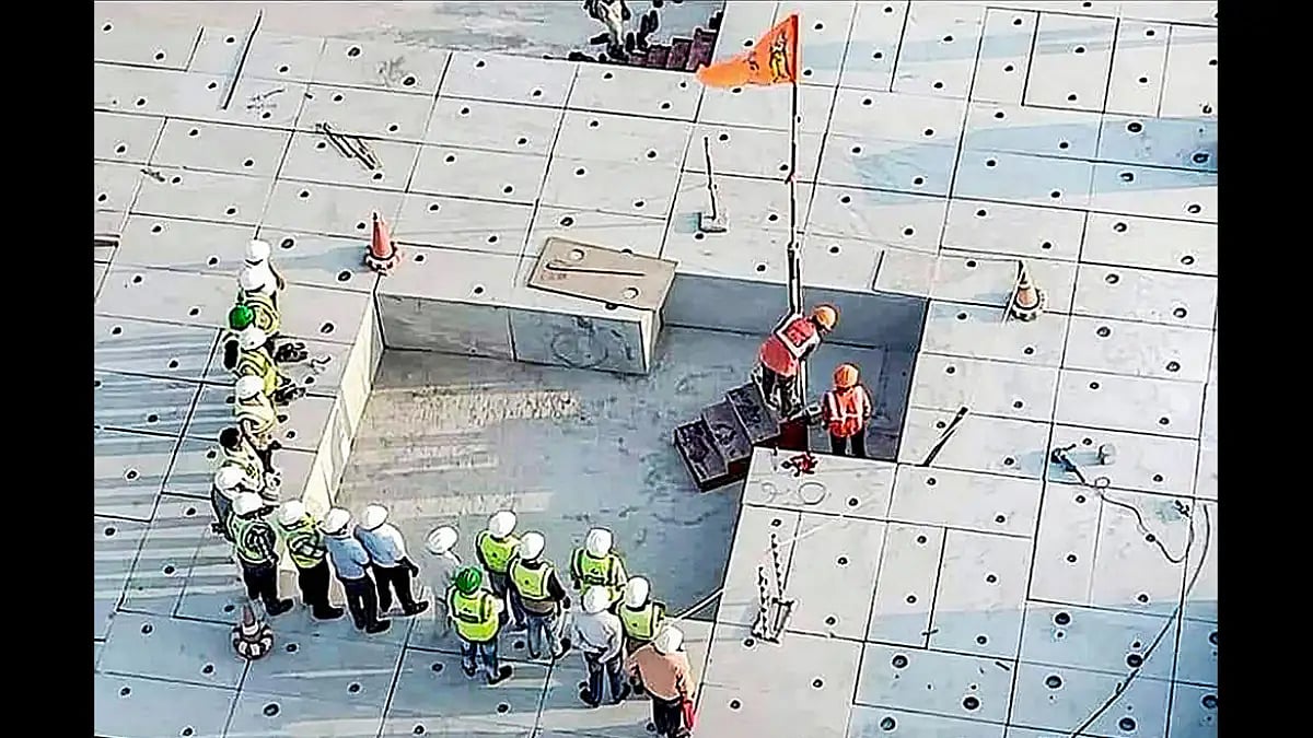 Plinth work at Shri Ram Janmabhoomi Mandir site 