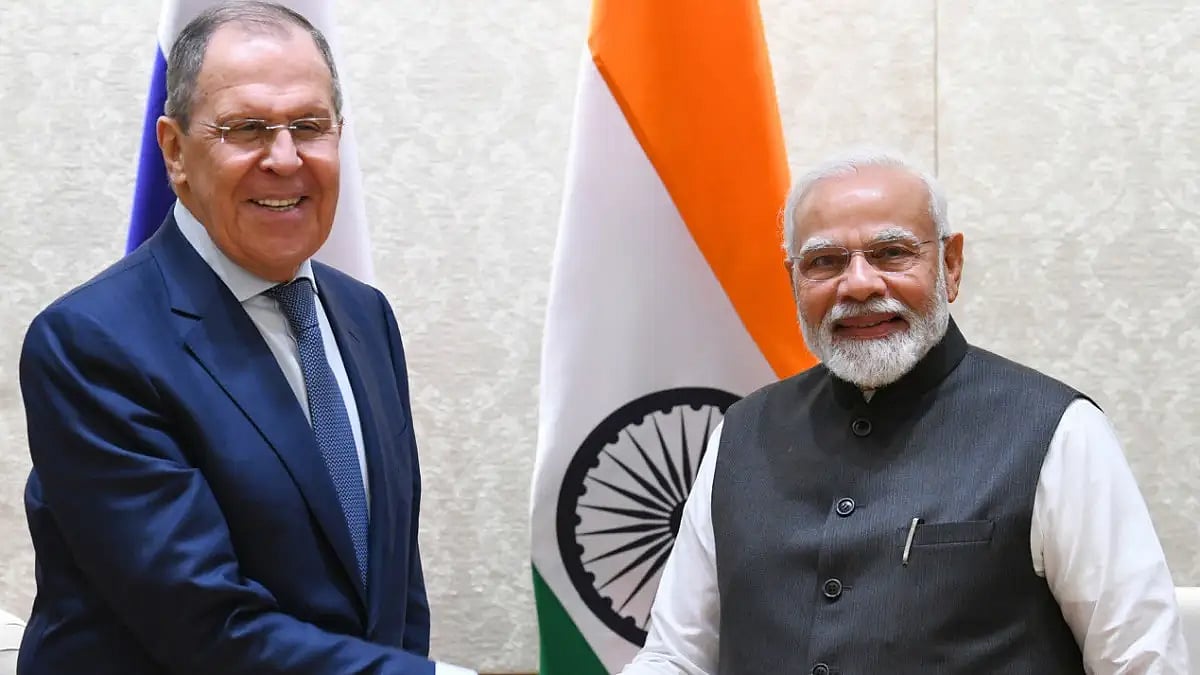 Narendra Modi and Sergey Lavrov