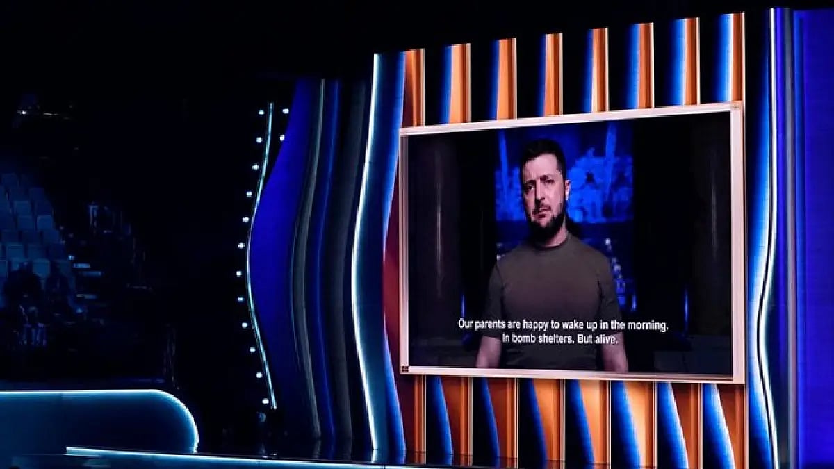 Ukrainian President appeared in a video message at Grammys