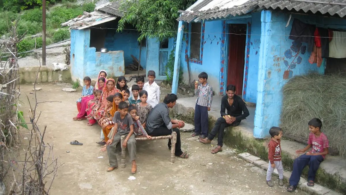 A family at Talwara Migrant Camp at Reasi