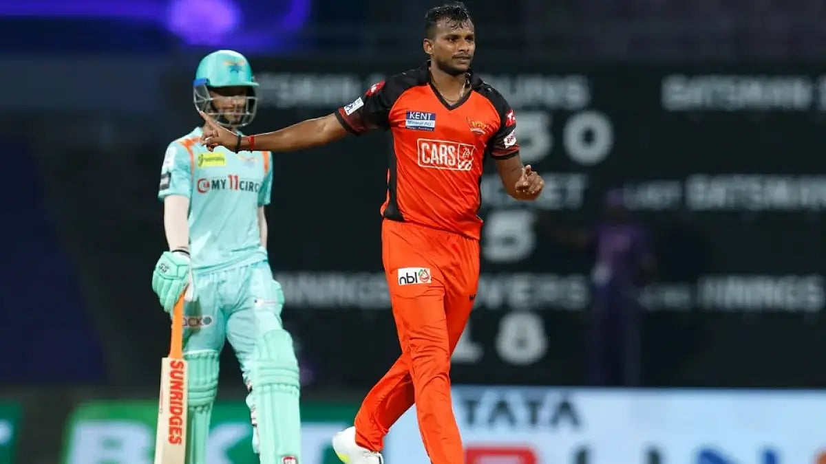 T. Natarajan picked up 2/26 for Sunrisers Hyderabad against Lucknow Super Giants in IPL 2022. 
