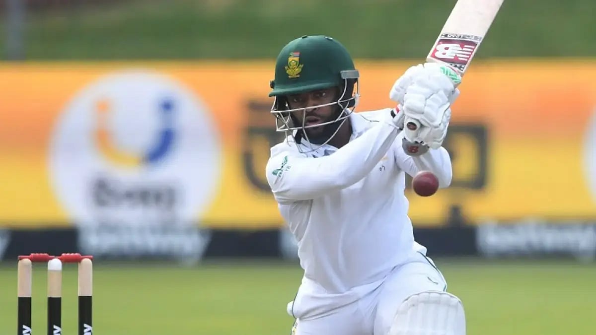 Temba Bavuma plays a shot during his fifty against Bangladesh on Day 1 of the second Test on Friday.