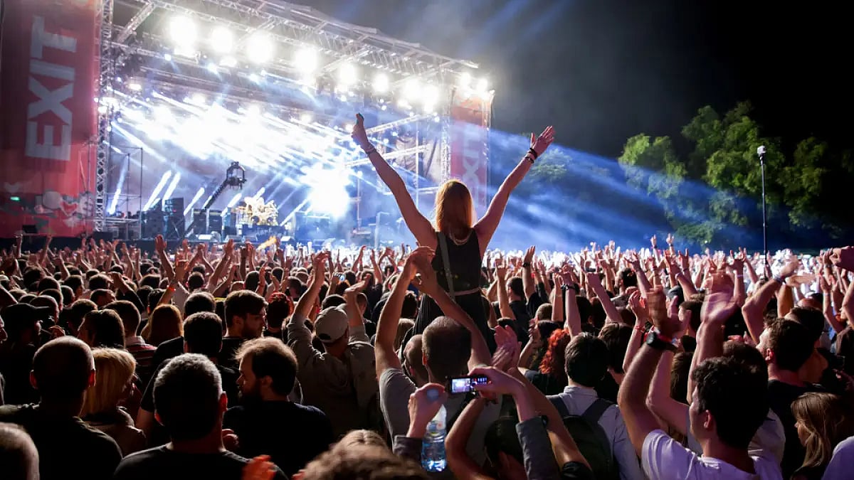 The main stage at the EXIT 2015 Music Festival in Novi Sad, Serbia